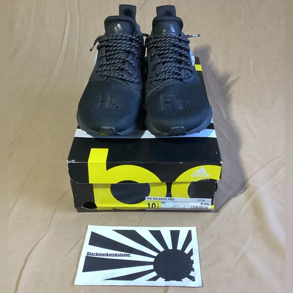 Pharrell x Adidas Solar Hu Glide PRD 'Core Black' EG7788 Men's Size 10.5
